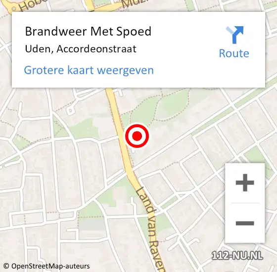 Locatie op kaart van de 112 melding: Brandweer Met Spoed Naar Uden, Accordeonstraat op 29 januari 2018 08:37