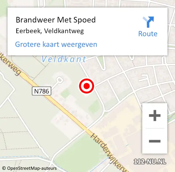 Locatie op kaart van de 112 melding: Brandweer Met Spoed Naar Eerbeek, Veldkantweg op 29 januari 2018 09:36