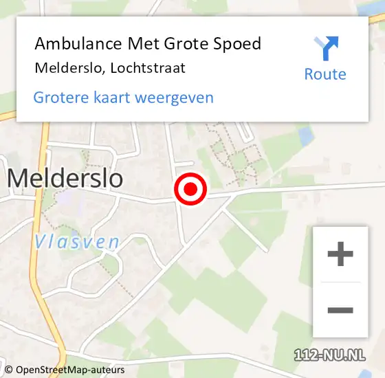 Locatie op kaart van de 112 melding: Ambulance Met Grote Spoed Naar Melderslo, Lochtstraat op 14 februari 2014 15:40