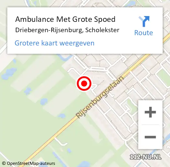 Locatie op kaart van de 112 melding: Ambulance Met Grote Spoed Naar Driebergen-Rijsenburg, Scholekster op 29 januari 2018 09:50