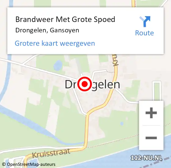 Locatie op kaart van de 112 melding: Brandweer Met Grote Spoed Naar Drongelen, Gansoyen op 29 januari 2018 10:18