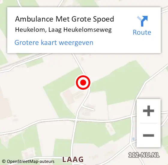 Locatie op kaart van de 112 melding: Ambulance Met Grote Spoed Naar Heukelom, Laag Heukelomseweg op 29 januari 2018 10:26