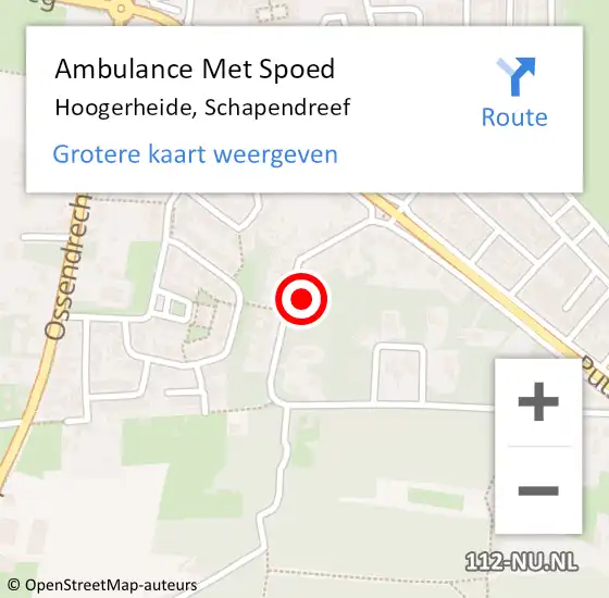 Locatie op kaart van de 112 melding: Ambulance Met Spoed Naar Hoogerheide, Schapendreef op 29 januari 2018 10:37