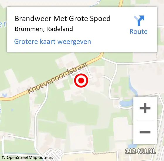 Locatie op kaart van de 112 melding: Brandweer Met Grote Spoed Naar Brummen, Radeland op 29 januari 2018 11:14