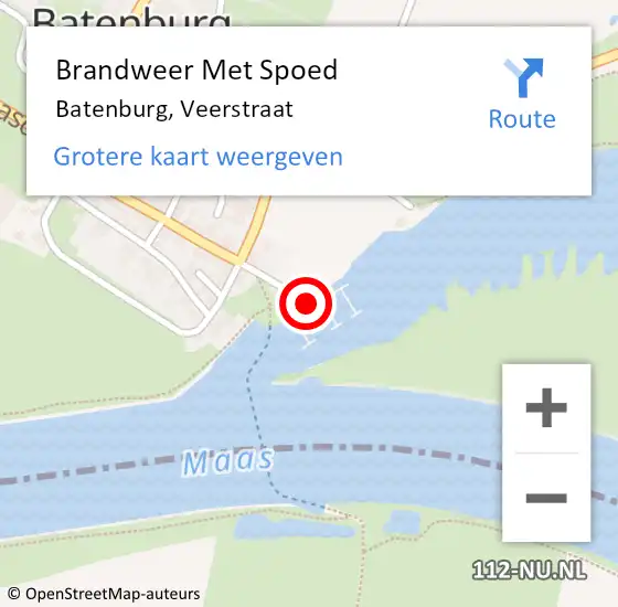Locatie op kaart van de 112 melding: Brandweer Met Spoed Naar Batenburg, Veerstraat op 22 september 2013 13:49