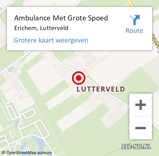 Locatie op kaart van de 112 melding: Ambulance Met Grote Spoed Naar Erichem, Lutterveld op 29 januari 2018 12:26