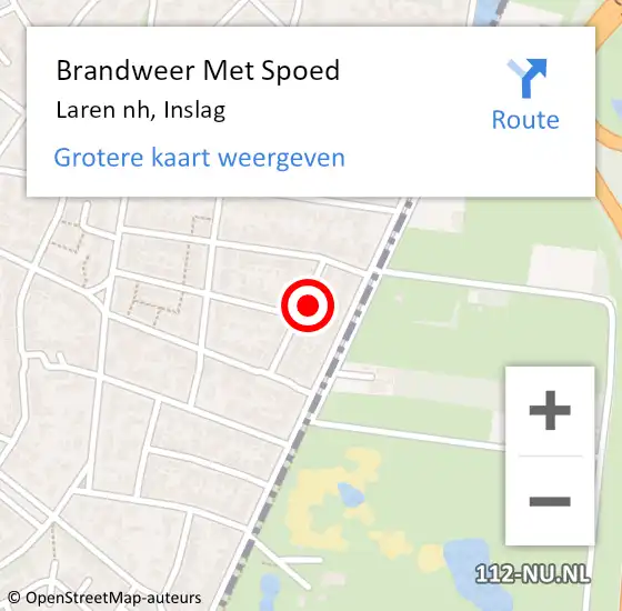 Locatie op kaart van de 112 melding: Brandweer Met Spoed Naar Laren nh, Inslag op 29 januari 2018 13:03