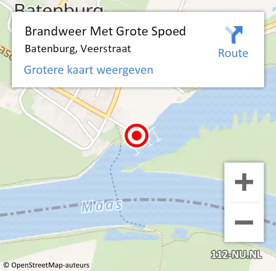 Locatie op kaart van de 112 melding: Brandweer Met Grote Spoed Naar Batenburg, Veerstraat op 22 september 2013 13:51