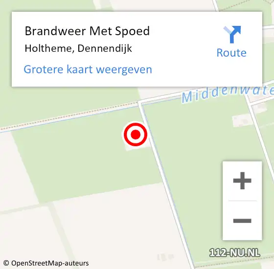 Locatie op kaart van de 112 melding: Brandweer Met Spoed Naar Holtheme, Dennendijk op 29 januari 2018 14:04