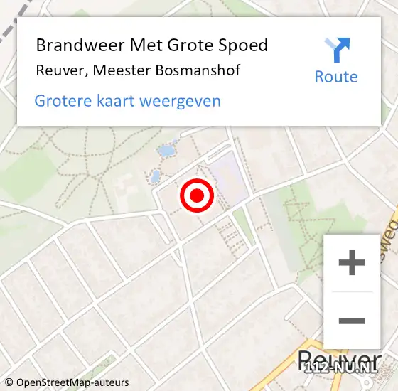 Locatie op kaart van de 112 melding: Brandweer Met Grote Spoed Naar Reuver, Meester Bosmanshof op 29 januari 2018 15:19