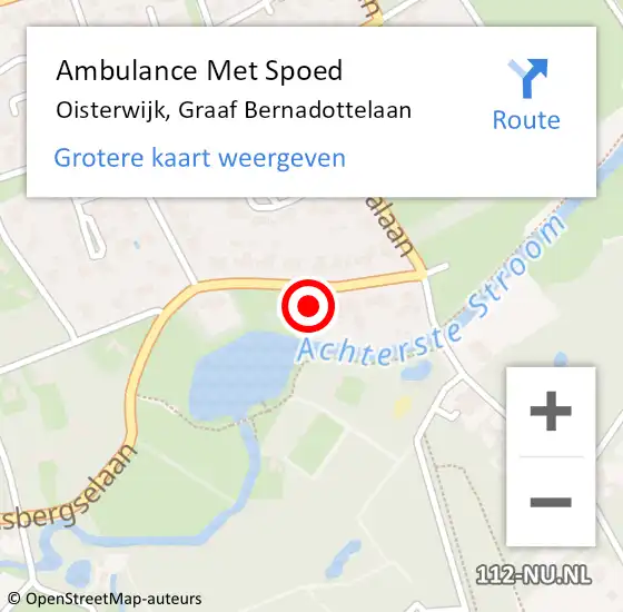 Locatie op kaart van de 112 melding: Ambulance Met Spoed Naar Oisterwijk, Graaf Bernadottelaan op 29 januari 2018 15:20