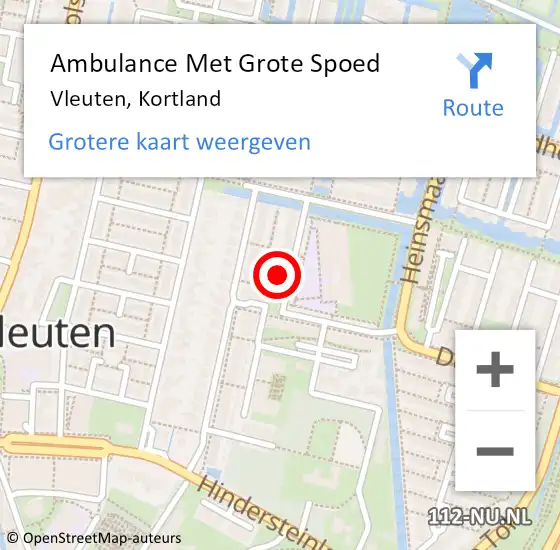 Locatie op kaart van de 112 melding: Ambulance Met Grote Spoed Naar Vleuten, Kortland op 29 januari 2018 15:36