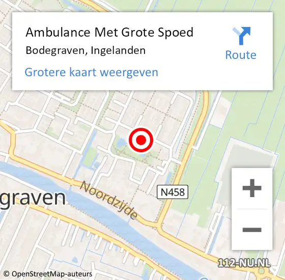 Locatie op kaart van de 112 melding: Ambulance Met Grote Spoed Naar Bodegraven, Ingelanden op 29 januari 2018 15:54