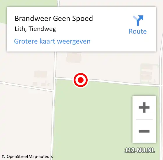 Locatie op kaart van de 112 melding: Brandweer Geen Spoed Naar Lith, Tiendweg op 29 januari 2018 16:23