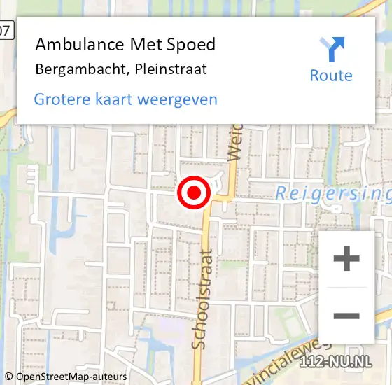 Locatie op kaart van de 112 melding: Ambulance Met Spoed Naar Bergambacht, Pleinstraat op 29 januari 2018 17:20