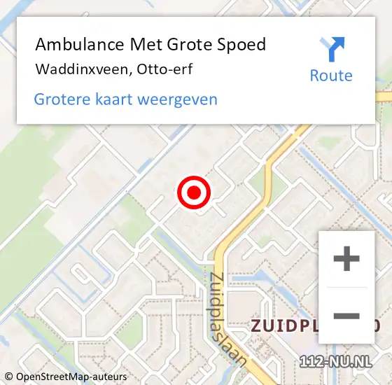 Locatie op kaart van de 112 melding: Ambulance Met Grote Spoed Naar Waddinxveen, Otto-erf op 29 januari 2018 18:14