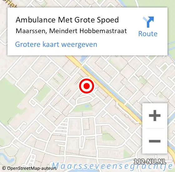 Locatie op kaart van de 112 melding: Ambulance Met Grote Spoed Naar Maarssen, Meindert Hobbemastraat op 29 januari 2018 18:24