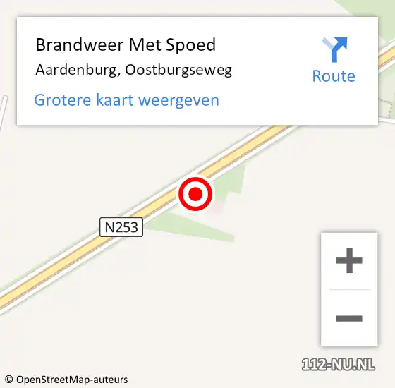 Locatie op kaart van de 112 melding: Brandweer Met Spoed Naar Aardenburg, Oostburgseweg op 29 januari 2018 18:40