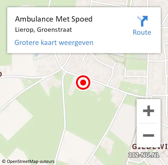 Locatie op kaart van de 112 melding: Ambulance Met Spoed Naar Lierop, Groenstraat op 29 januari 2018 18:43