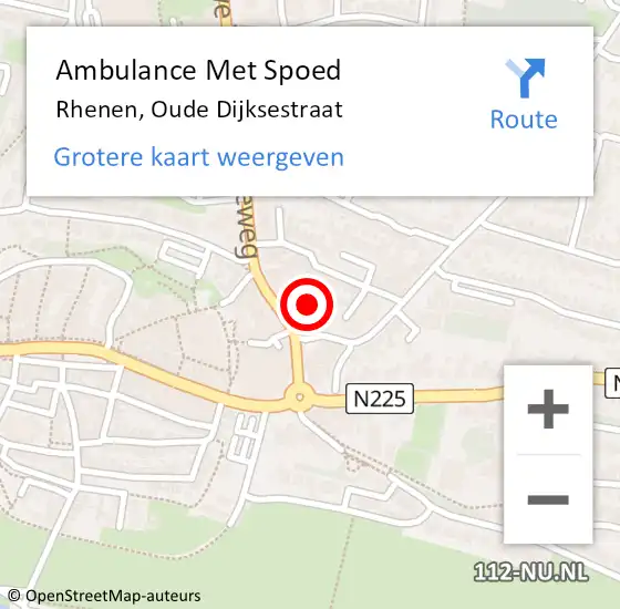 Locatie op kaart van de 112 melding: Ambulance Met Spoed Naar Rhenen, Oude Dijksestraat op 29 januari 2018 22:35