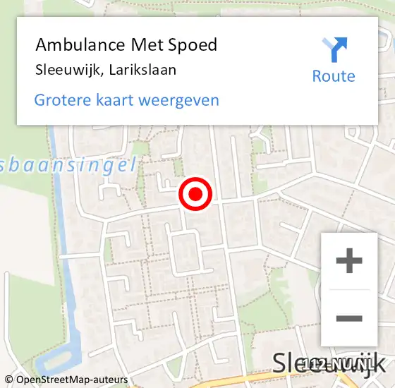 Locatie op kaart van de 112 melding: Ambulance Met Spoed Naar Sleeuwijk, Larikslaan op 29 januari 2018 23:06