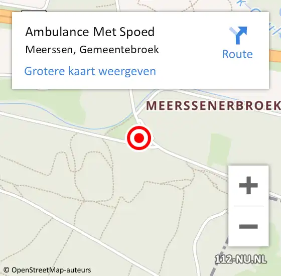 Locatie op kaart van de 112 melding: Ambulance Met Spoed Naar Meerssen, Gemeentebroek op 22 september 2013 13:57