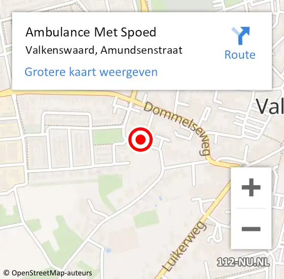 Locatie op kaart van de 112 melding: Ambulance Met Spoed Naar Valkenswaard, Amundsenstraat op 30 januari 2018 01:16