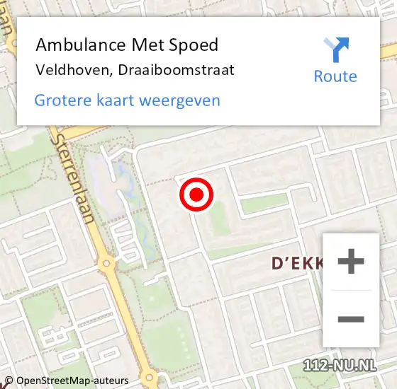 Locatie op kaart van de 112 melding: Ambulance Met Spoed Naar Veldhoven, Draaiboomstraat op 30 januari 2018 04:36