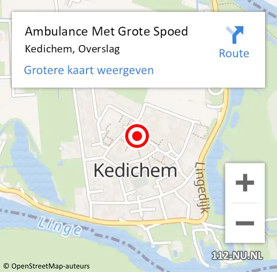 Locatie op kaart van de 112 melding: Ambulance Met Grote Spoed Naar Kedichem, Overslag op 30 januari 2018 05:22