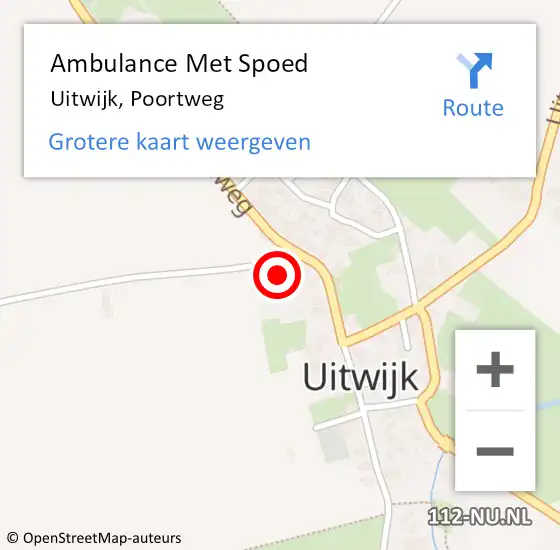 Locatie op kaart van de 112 melding: Ambulance Met Spoed Naar Uitwijk, Poortweg op 30 januari 2018 06:16