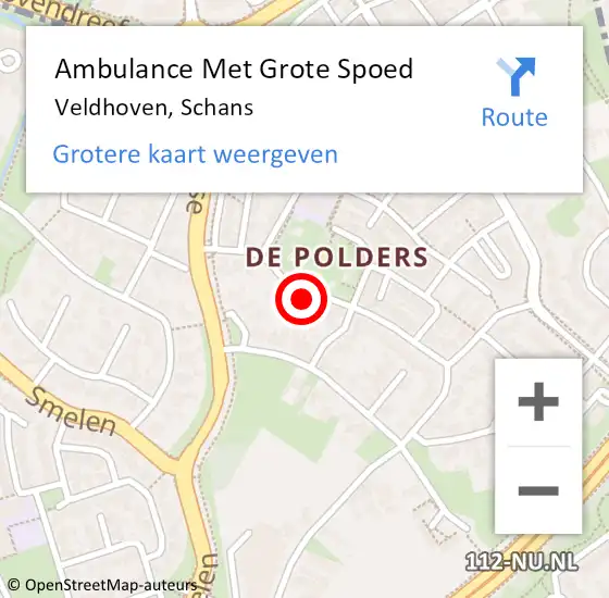 Locatie op kaart van de 112 melding: Ambulance Met Grote Spoed Naar Veldhoven, Schans op 30 januari 2018 08:54