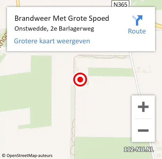 Locatie op kaart van de 112 melding: Brandweer Met Grote Spoed Naar Onstwedde, 2e Barlagerweg op 30 januari 2018 09:25