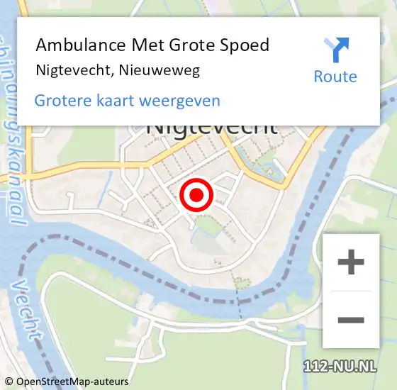 Locatie op kaart van de 112 melding: Ambulance Met Grote Spoed Naar Nigtevecht, Nieuweweg op 30 januari 2018 09:56