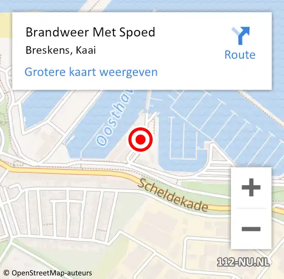 Locatie op kaart van de 112 melding: Brandweer Met Spoed Naar Breskens, Kaai op 30 januari 2018 10:15