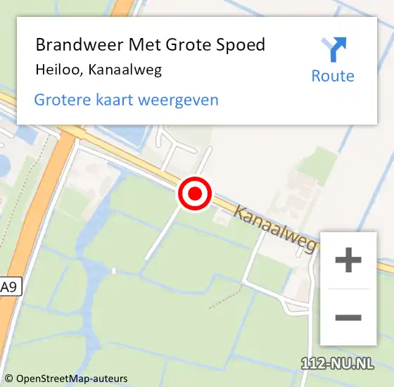 Locatie op kaart van de 112 melding: Brandweer Met Grote Spoed Naar Heiloo, Kanaalweg op 30 januari 2018 12:00