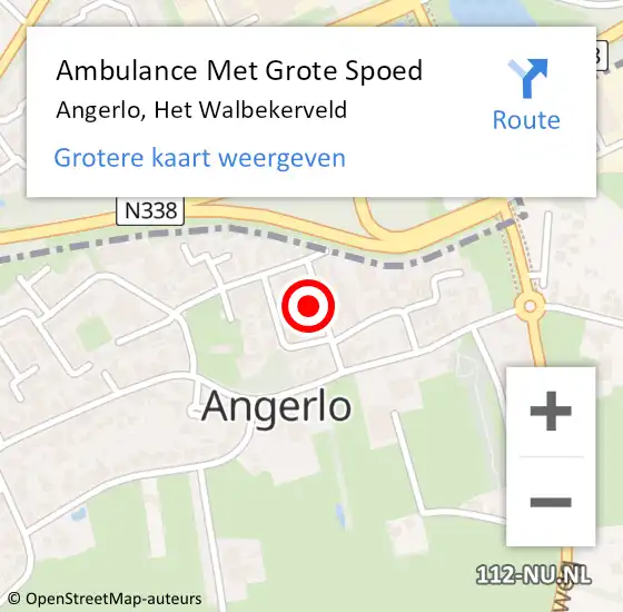 Locatie op kaart van de 112 melding: Ambulance Met Grote Spoed Naar Angerlo, Het Walbekerveld op 30 januari 2018 12:06