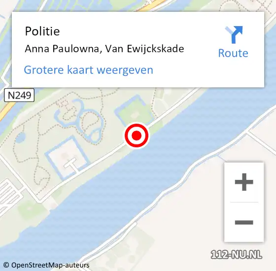 Locatie op kaart van de 112 melding: Politie Anna Paulowna, Van Ewijckskade op 30 januari 2018 13:05