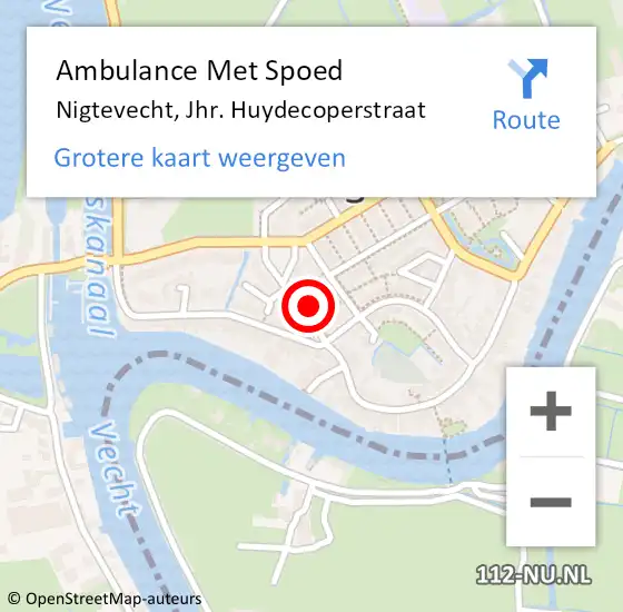 Locatie op kaart van de 112 melding: Ambulance Met Spoed Naar Nigtevecht, Jhr. Huydecoperstraat op 30 januari 2018 13:29