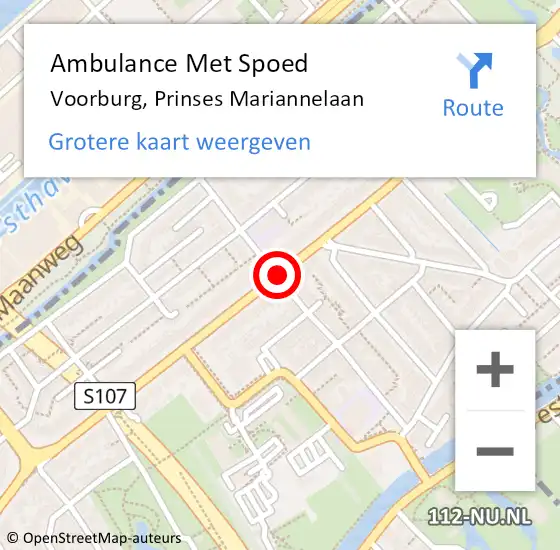 Locatie op kaart van de 112 melding: Ambulance Met Spoed Naar Voorburg, Prinses Mariannelaan op 30 januari 2018 14:19