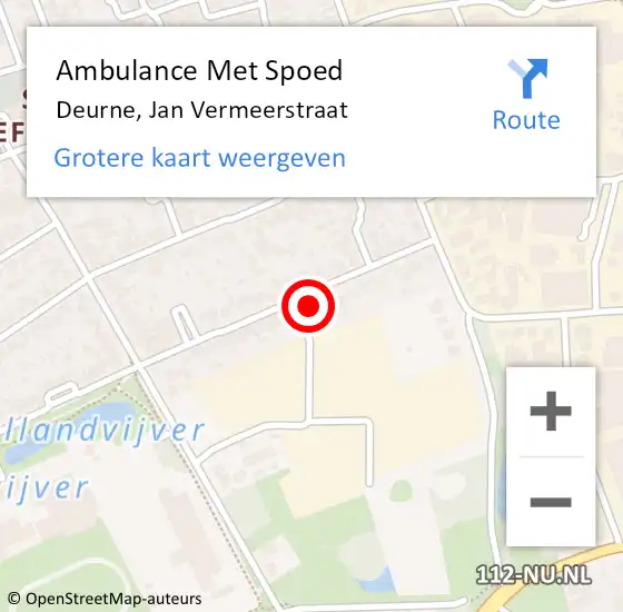 Locatie op kaart van de 112 melding: Ambulance Met Spoed Naar Deurne, Jan Vermeerstraat op 30 januari 2018 14:56