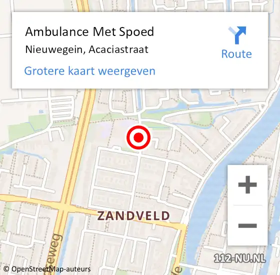 Locatie op kaart van de 112 melding: Ambulance Met Spoed Naar Nieuwegein, Acaciastraat op 30 januari 2018 15:45