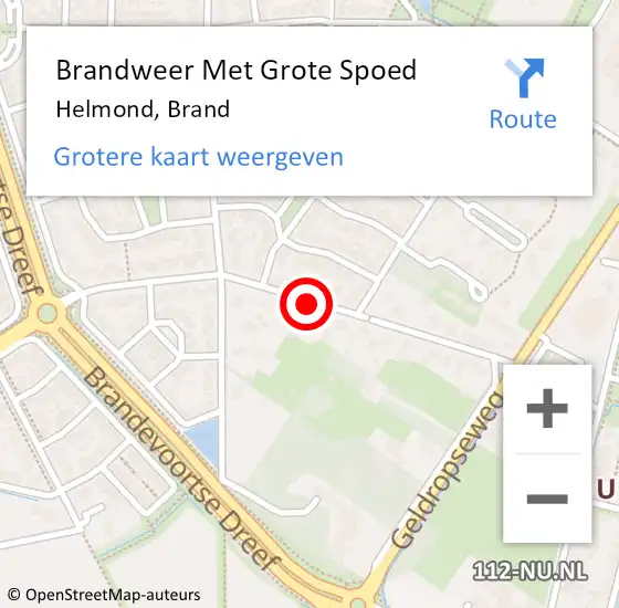 Locatie op kaart van de 112 melding: Brandweer Met Grote Spoed Naar Stiphout, Brand op 30 januari 2018 16:55