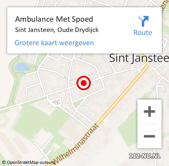 Locatie op kaart van de 112 melding: Ambulance Met Spoed Naar Sint Jansteen, Oude Drydijck op 30 januari 2018 19:18