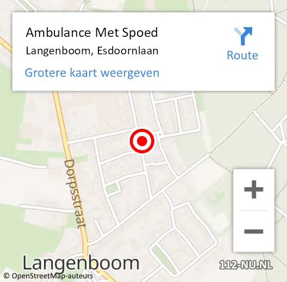 Locatie op kaart van de 112 melding: Ambulance Met Spoed Naar Langenboom, Esdoornlaan op 30 januari 2018 21:43