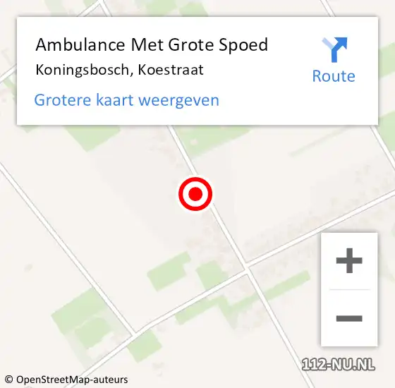 Locatie op kaart van de 112 melding: Ambulance Met Grote Spoed Naar Koningsbosch, Koestraat op 30 januari 2018 21:52