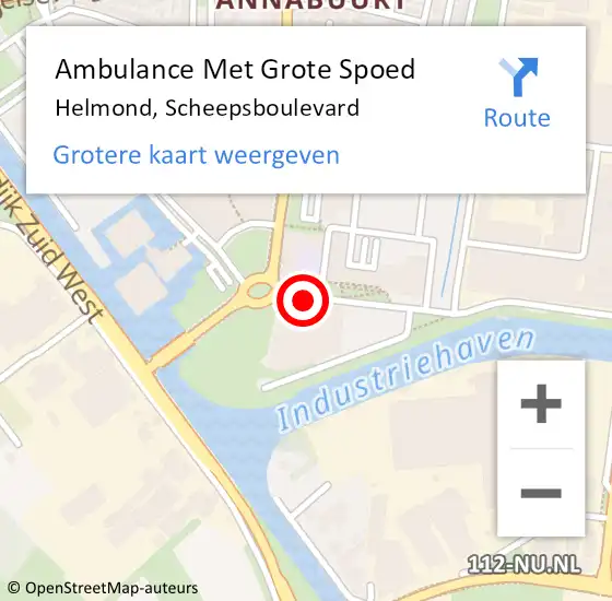 Locatie op kaart van de 112 melding: Ambulance Met Grote Spoed Naar Helmond, Scheepsboulevard op 30 januari 2018 22:27