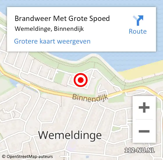 Locatie op kaart van de 112 melding: Brandweer Met Grote Spoed Naar Wemeldinge, Binnendijk op 30 januari 2018 22:37