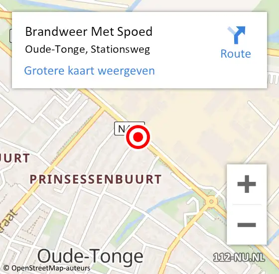 Locatie op kaart van de 112 melding: Brandweer Met Spoed Naar Oude-Tonge, Stationsweg op 31 januari 2018 00:47