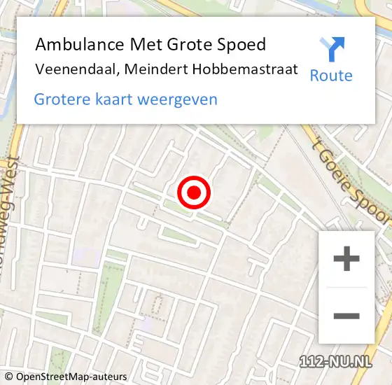 Locatie op kaart van de 112 melding: Ambulance Met Grote Spoed Naar Veenendaal, Meindert Hobbemastraat op 31 januari 2018 01:23