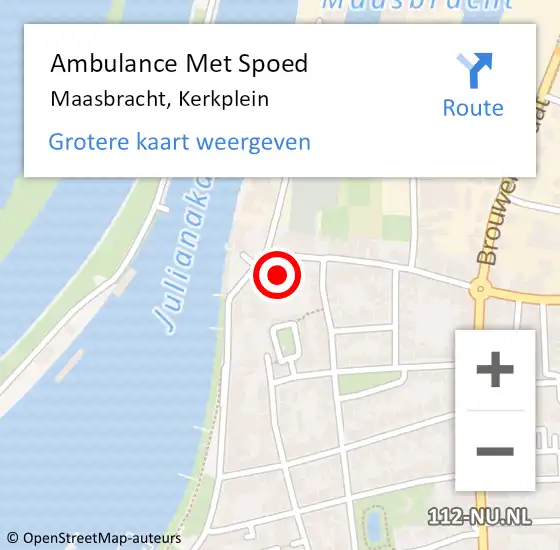 Locatie op kaart van de 112 melding: Ambulance Met Spoed Naar Maasbracht, Kerkplein op 31 januari 2018 04:00